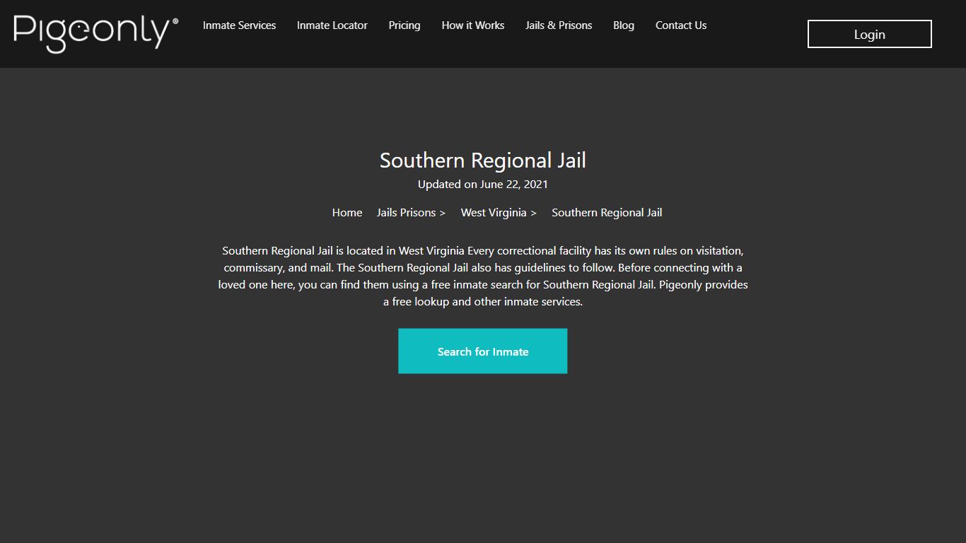 Southern Regional Jail Inmate Search | West Virginia